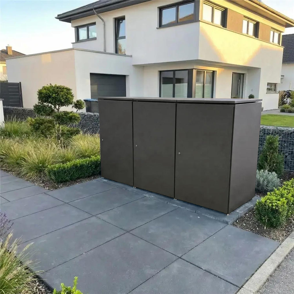 Metzler Mülltonnenbox | 3er | 240l | aus Aluminium | rostfrei & massiv