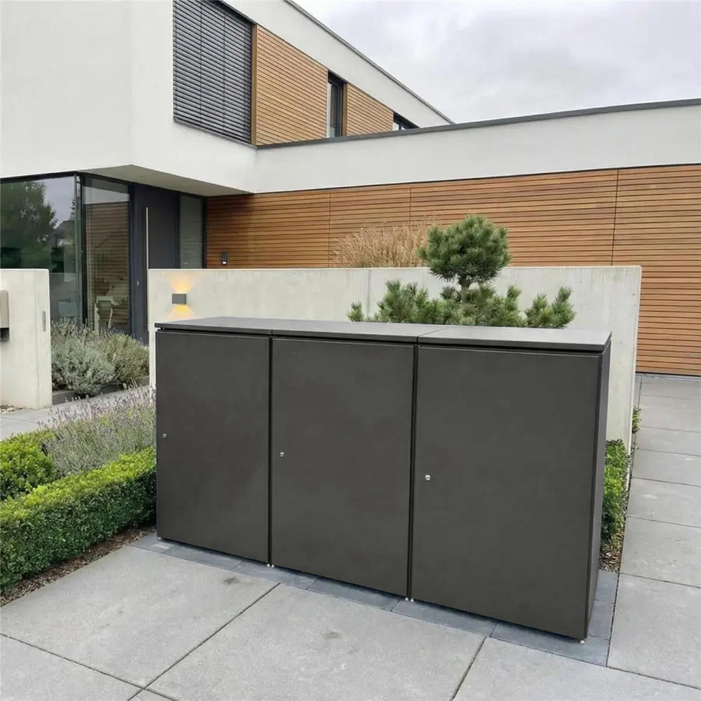 Metzler Mülltonnenbox | 3er | 240l | aus Aluminium | rostfrei & massiv