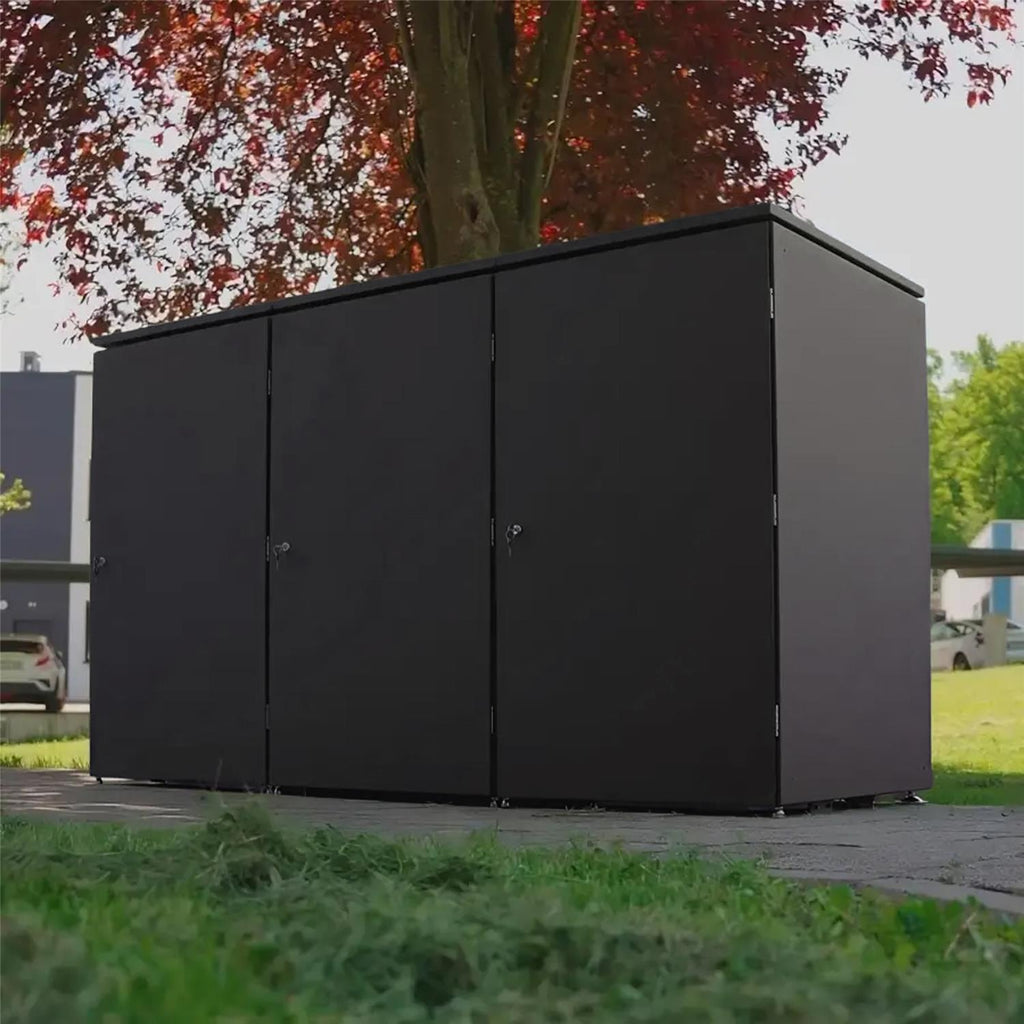 Metzler Mülltonnenbox | 3er | 240l | aus Aluminium | rostfrei & massiv