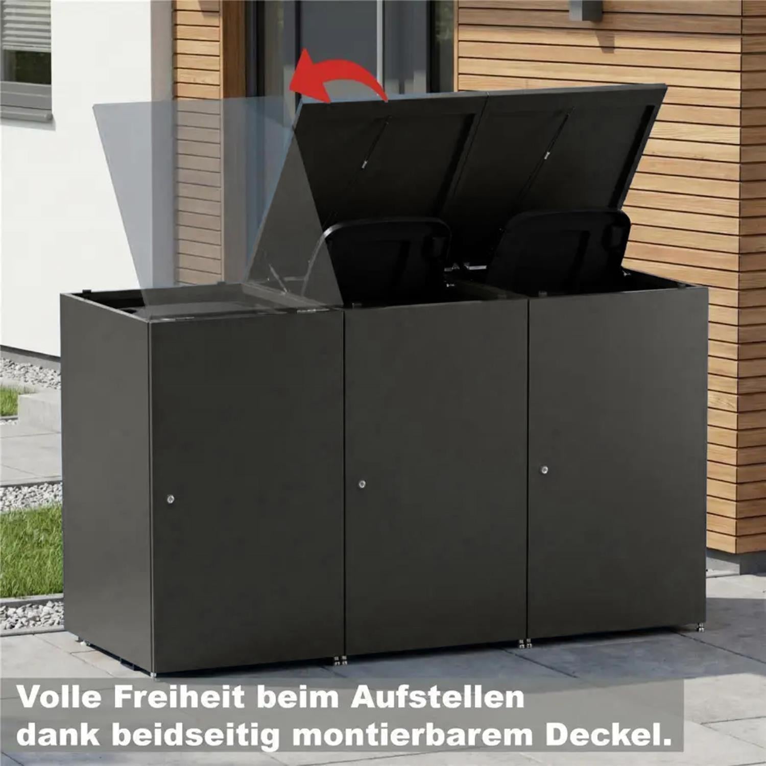 Metzler Mülltonnenbox | 4er | 240l | aus Aluminium | rostfrei & massiv