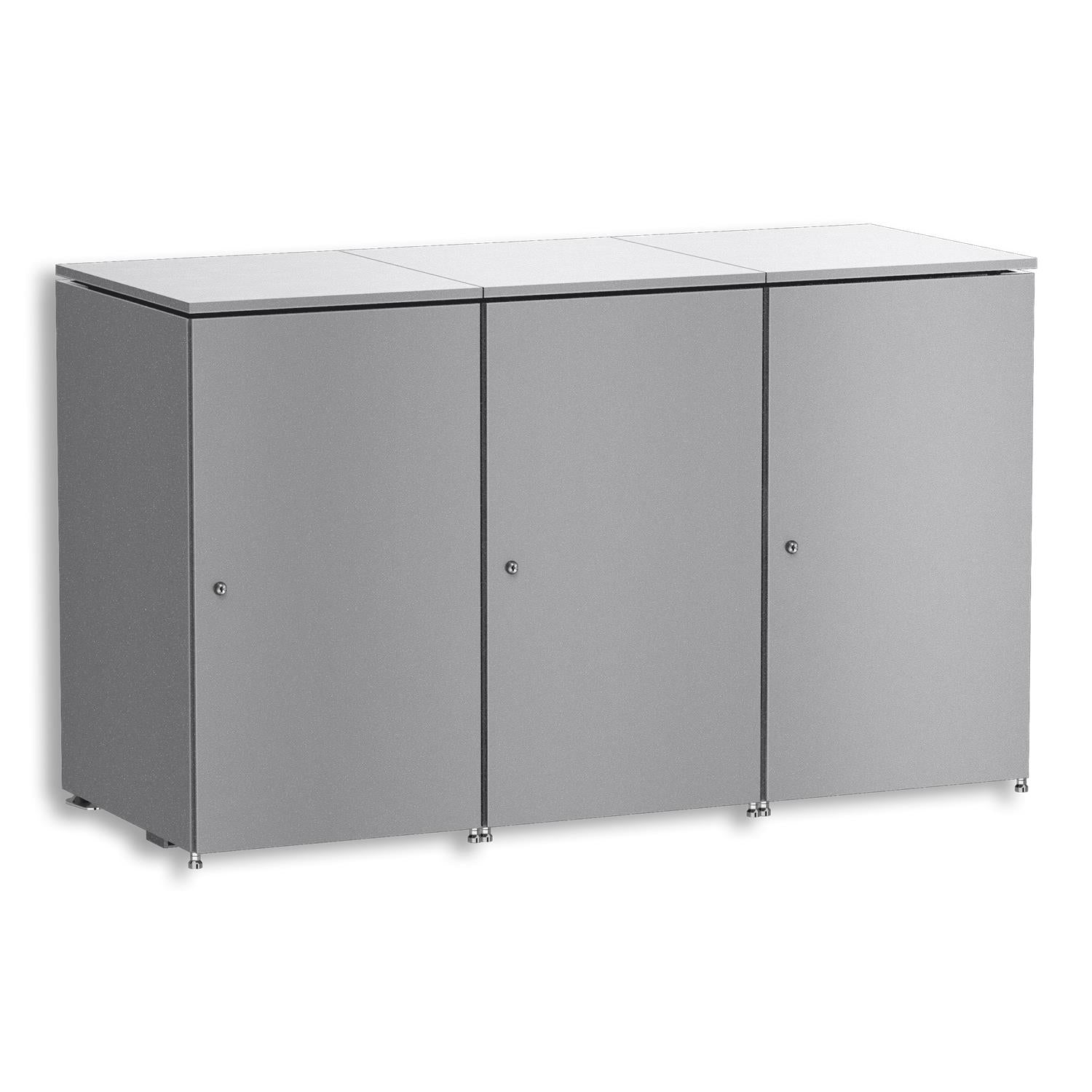 Metzler Mülltonnenbox | 3er | 240l | aus Aluminium | rostfrei & massiv
