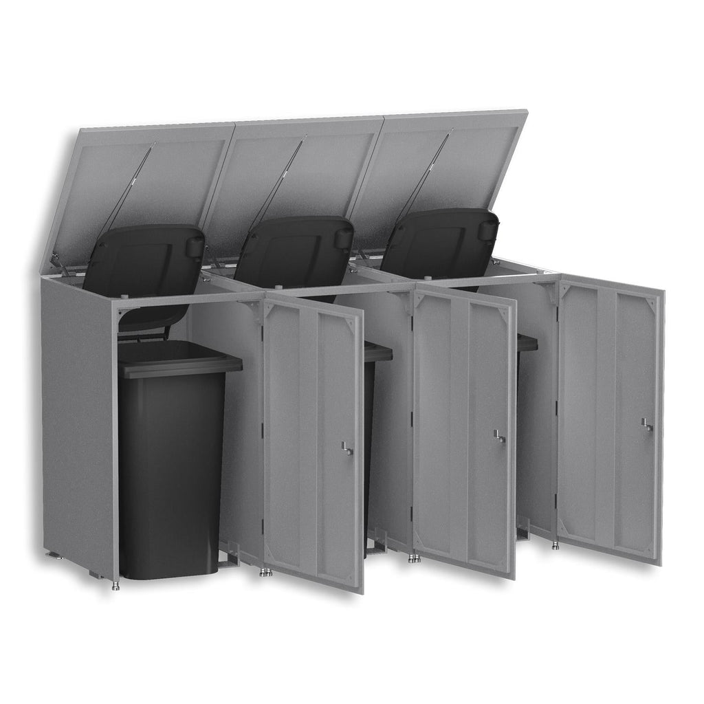 Metzler Mülltonnenbox | 3er | 240l | aus Aluminium | rostfrei & massiv