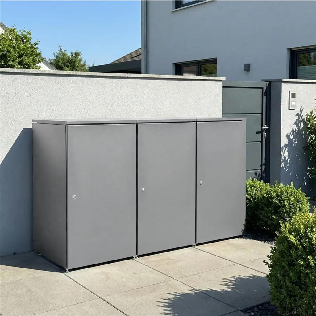 Metzler Mülltonnenbox | 3er | 240l | aus Aluminium | rostfrei & massiv