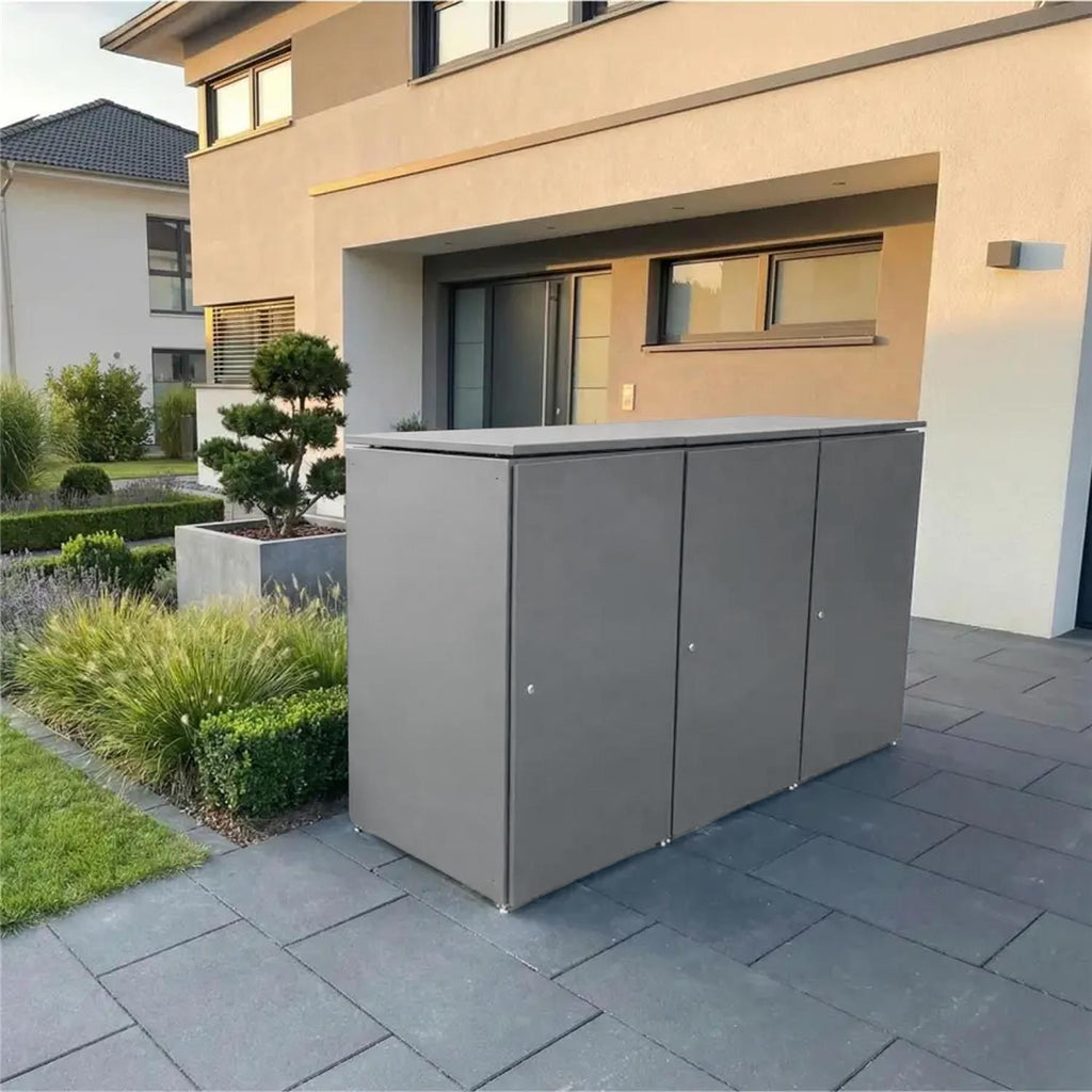 Metzler Mülltonnenbox | 3er | 240l | aus Aluminium | rostfrei & massiv
