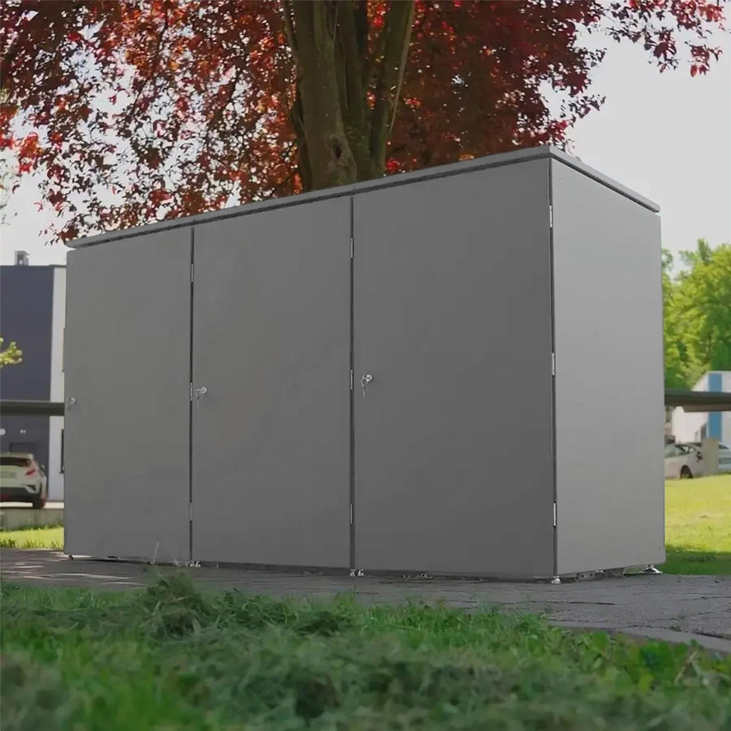 Metzler Mülltonnenbox | 3er | 240l | aus Aluminium | rostfrei & massiv