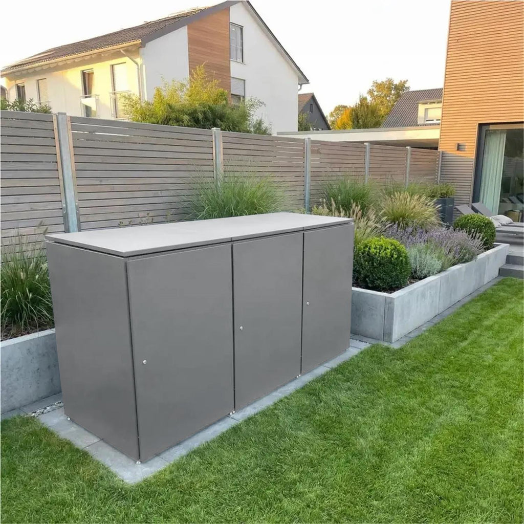 Metzler Mülltonnenbox | 3er | 240l | aus Aluminium | rostfrei & massiv