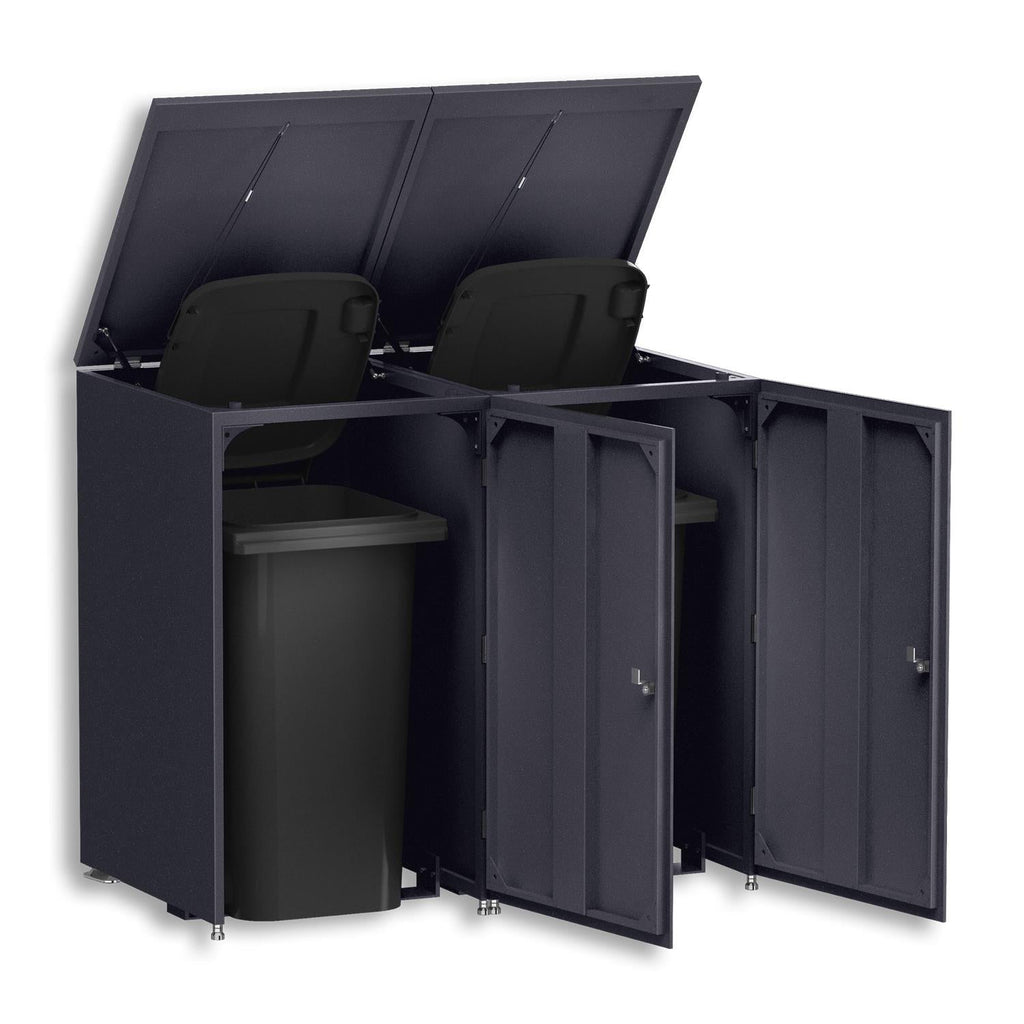 Metzler Mülltonnenbox | 2er | 240l | aus Aluminium | rostfrei & massiv