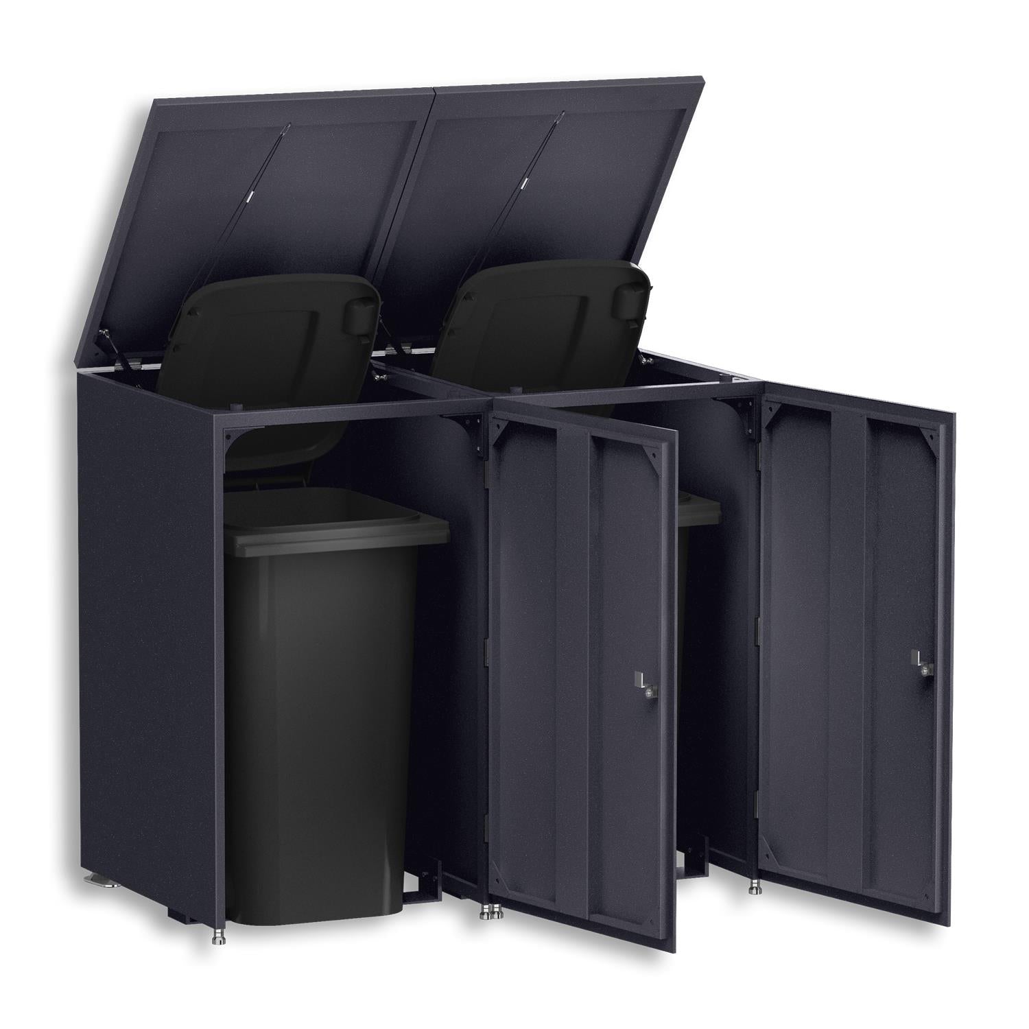 Metzler Mülltonnenbox | 2er | 240l | aus Aluminium | rostfrei & massiv
