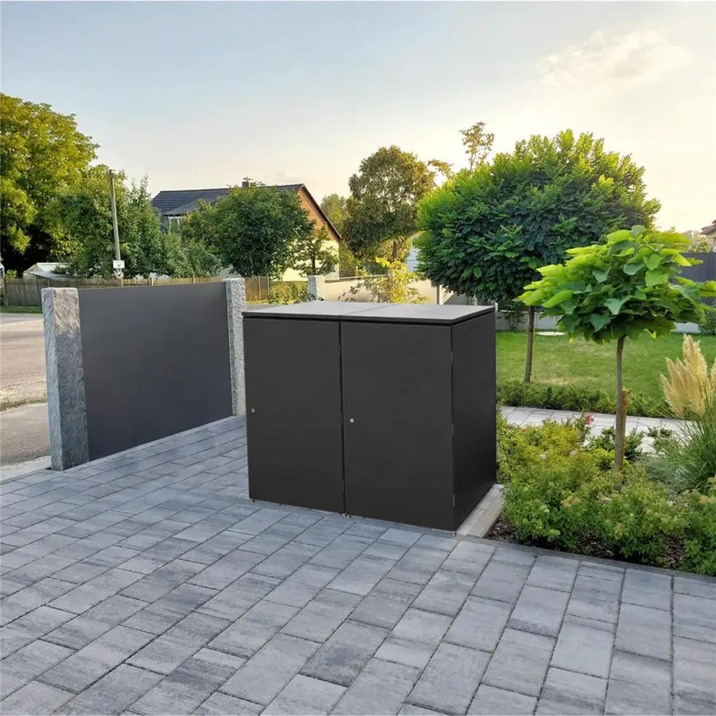 Metzler Mülltonnenbox | 2er | 240l | aus Aluminium | rostfrei & massiv