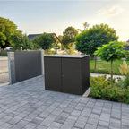 Metzler Mülltonnenbox | 2er | 240l | aus Aluminium | rostfrei & massiv