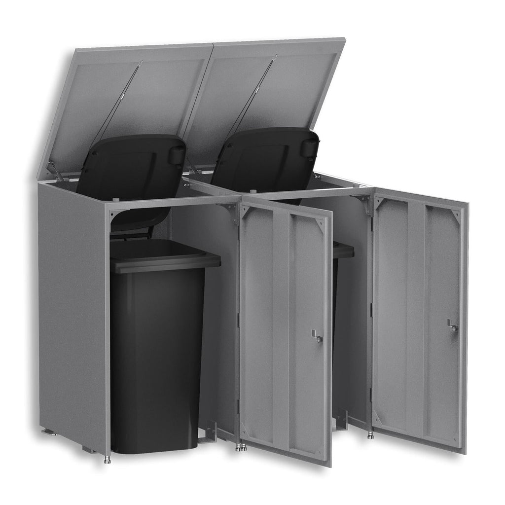 Metzler Mülltonnenbox | 2er | 240l | aus Aluminium | rostfrei & massiv
