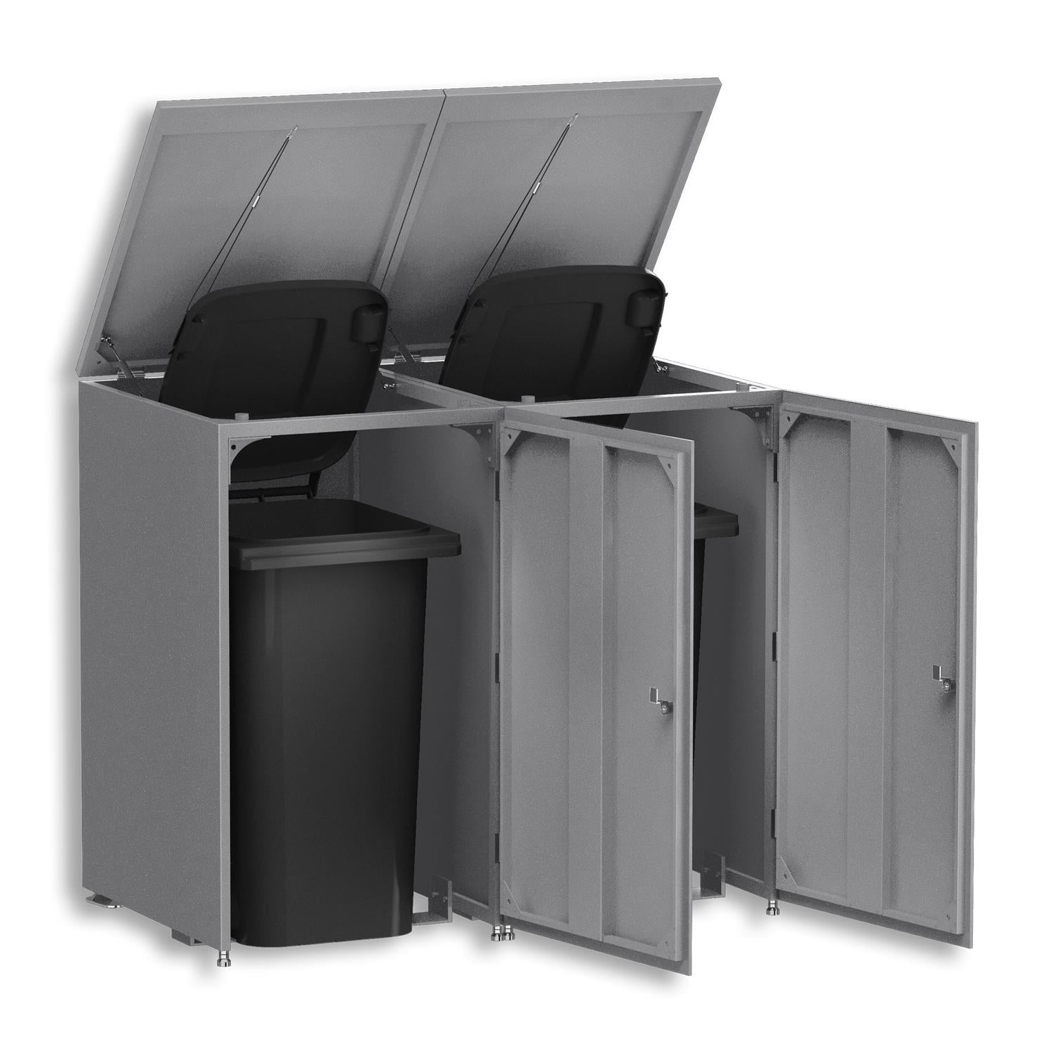 Metzler Mülltonnenbox | 2er | 240l | aus Aluminium | rostfrei & massiv