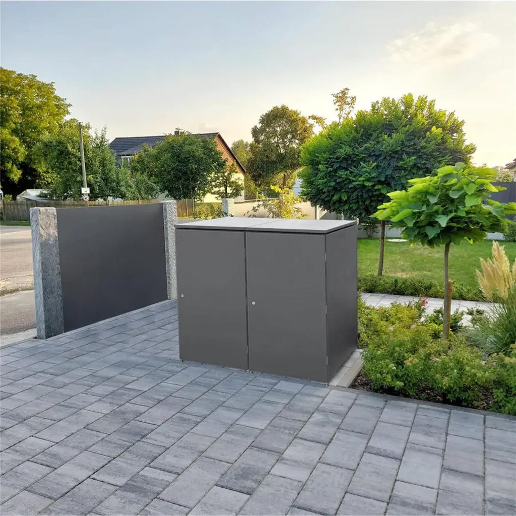 Metzler Mülltonnenbox | 2er | 240l | aus Aluminium | rostfrei & massiv