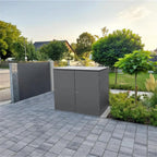 Metzler Mülltonnenbox | 2er | 240l | aus Aluminium | rostfrei & massiv