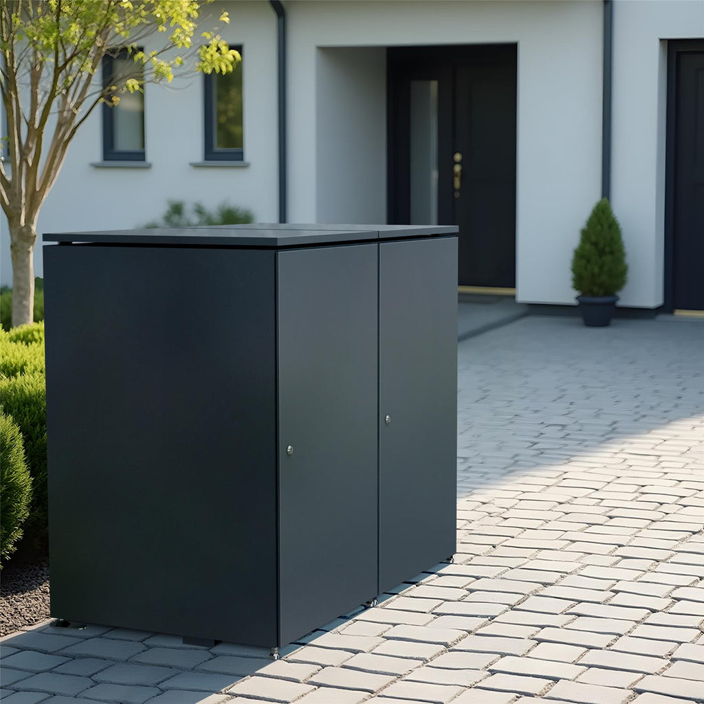 Metzler Mülltonnenbox | 2er | 240l | aus Aluminium | rostfrei & massiv