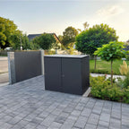 Metzler Mülltonnenbox | 2er | 240l | aus Aluminium | rostfrei & massiv