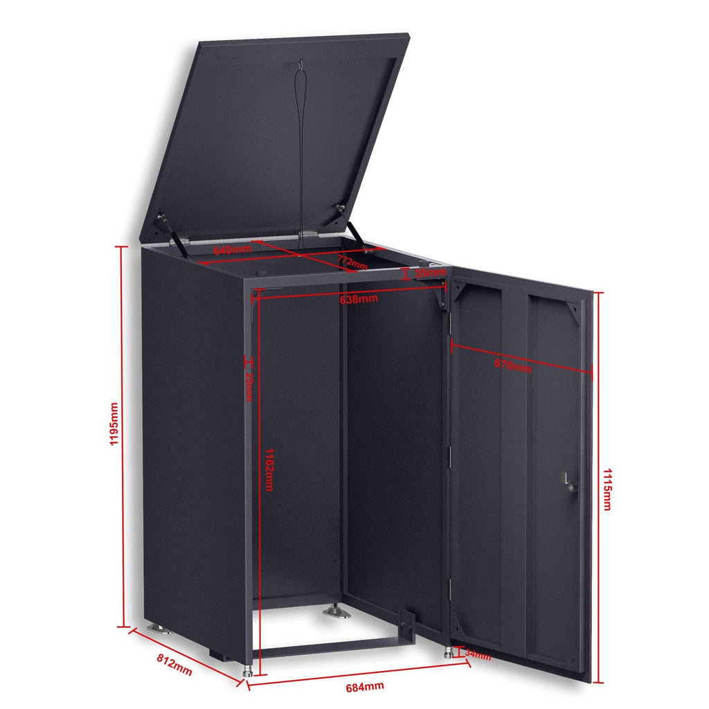 Metzler Mülltonnenbox | 1er | 240l | aus Aluminium | rostfrei & massiv