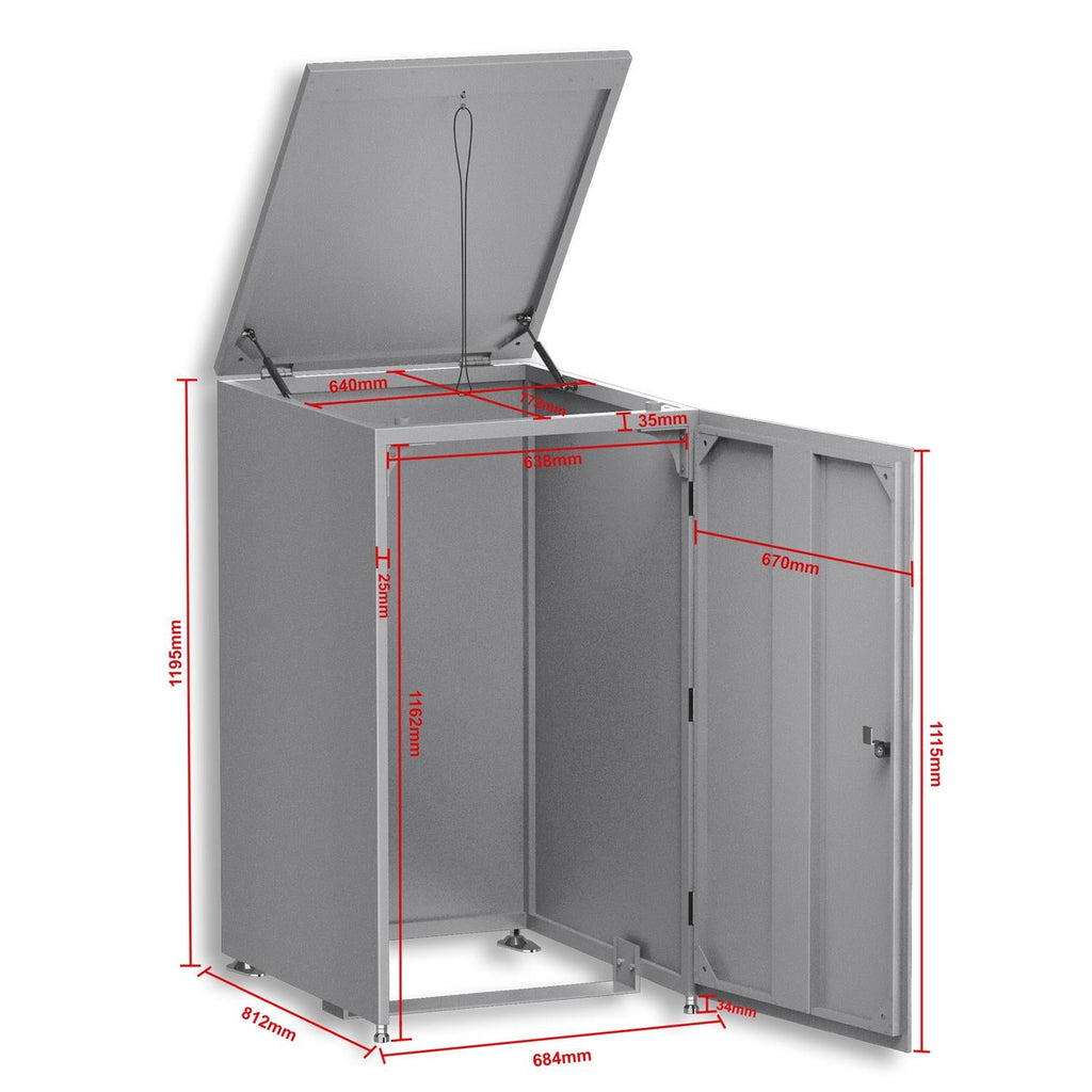 Metzler Mülltonnenbox | 1er | 240l | aus Aluminium | rostfrei & massiv