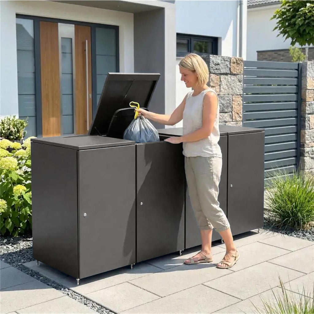 Metzler Mülltonnenbox | 4er | 240l | aus Aluminium | rostfrei & massiv