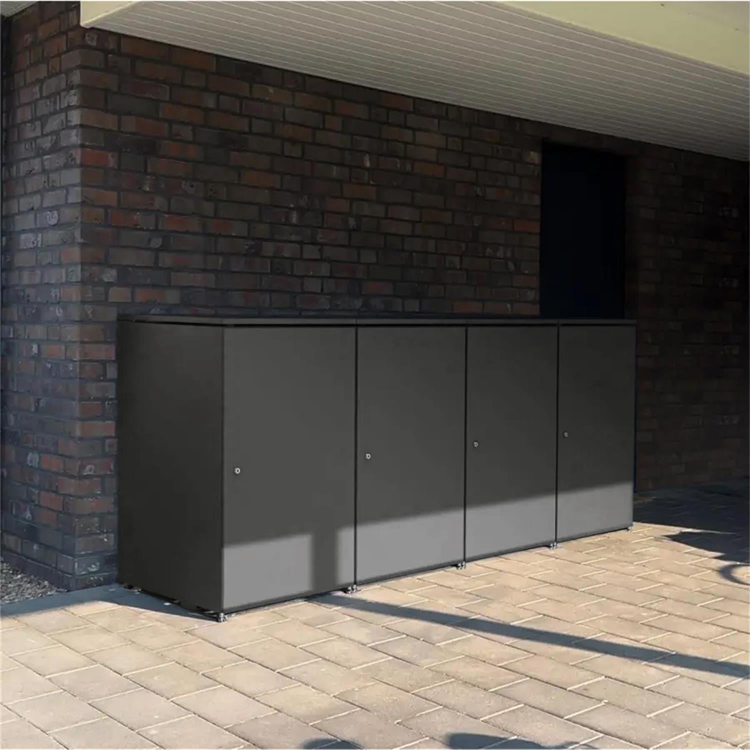 Metzler Mülltonnenbox | 4er | 240l | aus Aluminium | rostfrei & massiv