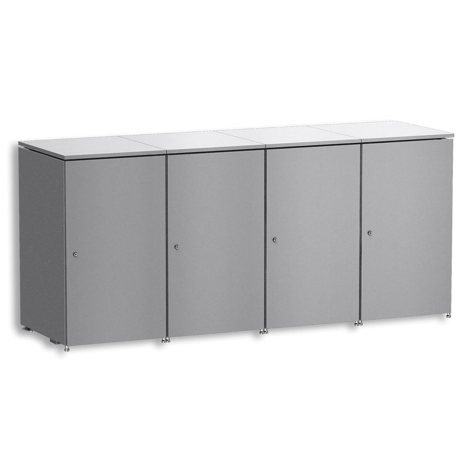 Metzler Mülltonnenbox | 4er | 240l | aus Aluminium | rostfrei & massiv