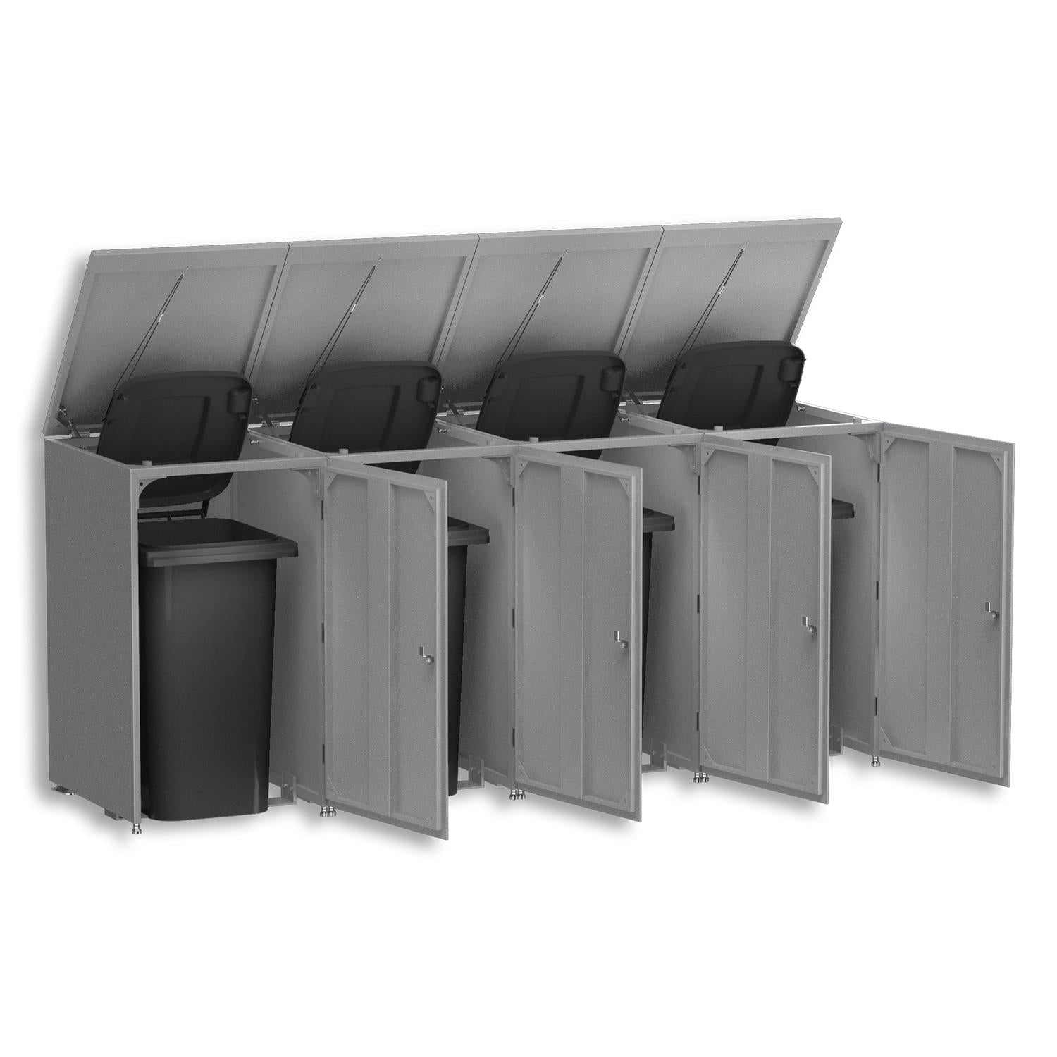Metzler Mülltonnenbox | 4er | 240l | aus Aluminium | rostfrei & massiv