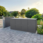 Metzler Mülltonnenbox | 4er | 240l | aus Aluminium | rostfrei & massiv