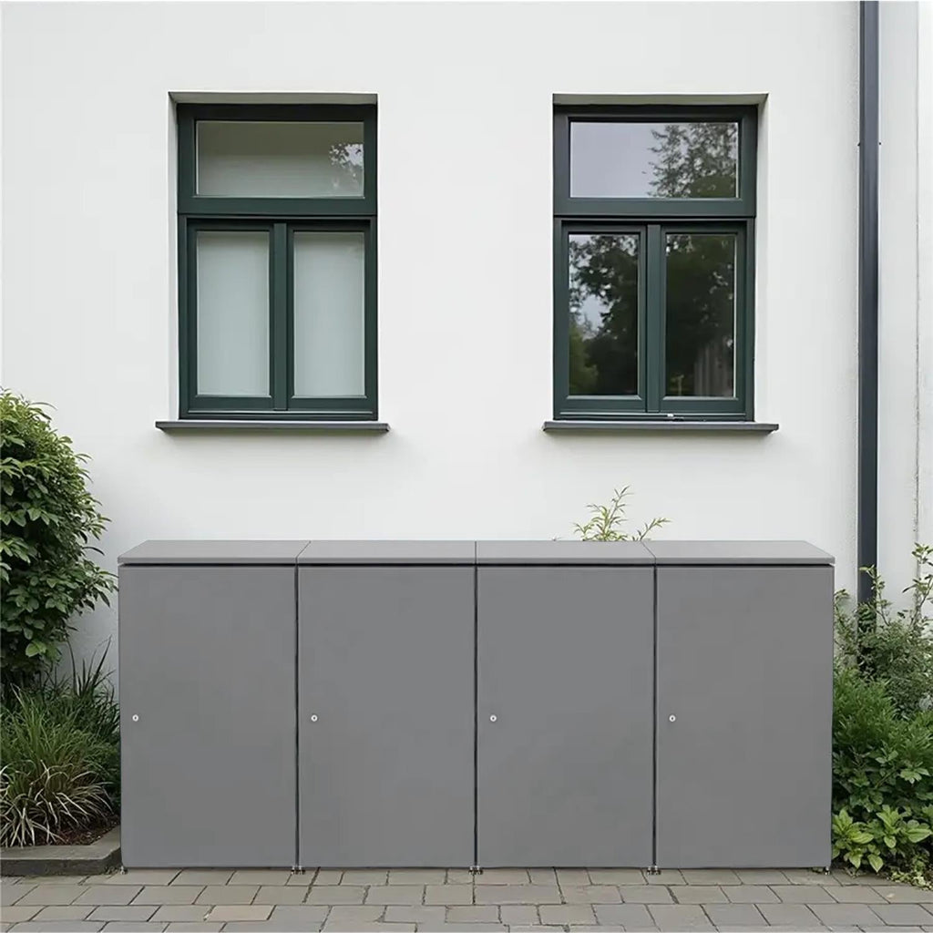 Metzler Mülltonnenbox | 4er | 240l | aus Aluminium | rostfrei & massiv