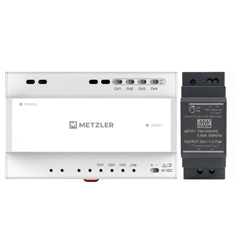 Metzler 2-Draht Video-/Audio Verteiler + Transformator | 4 Anschlüsse | für die XDM10-Serie