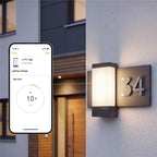 Hausnummernleuchte LED mit Sensor | 180° Bewegungsmelder | Bluetooth | 3000K | Personalisierbar | Edelstahl-Hausnummer