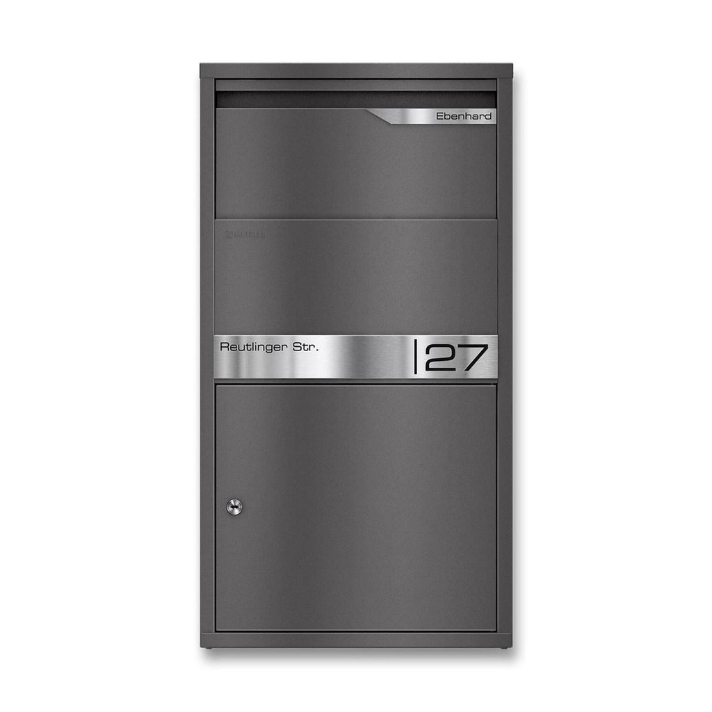 Metzler Paketbox | personalisiert mit Gravur | Edelstahl-Namensschild | rostfrei & massiv | Avalon 2