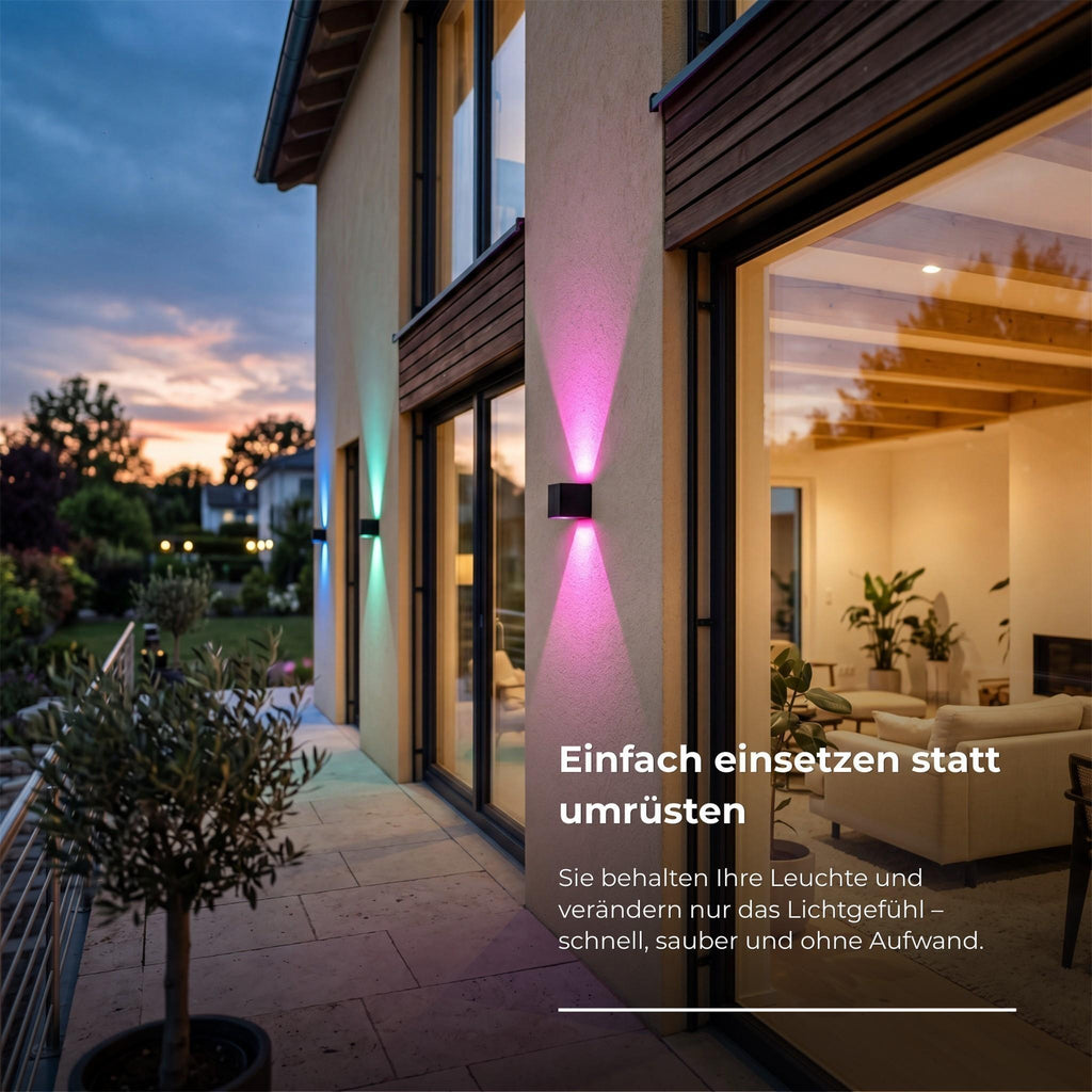 Metzler G9 LED Leuchtmittel RGBW | Dimmbar per Fernbedienung | 4er Set | Farbwechsel