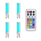 Metzler G9 LED Leuchtmittel RGBW | Dimmbar per Fernbedienung | 4er Set | Farbwechsel
