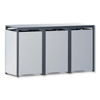 Metzler Mülltonnenbox mit Rauputz | 3er | 240L | aus Stahl | Witterungsbeständig | Weiß