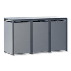 Metzler Mülltonnenbox mit Rauputz | 3er | 240L | aus Stahl | Witterungsbeständig | Grau