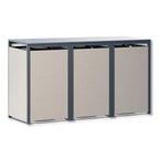 Metzler Mülltonnenbox mit Rauputz| 3er | 240L | aus Stahl | Witterungsbeständig | Beige