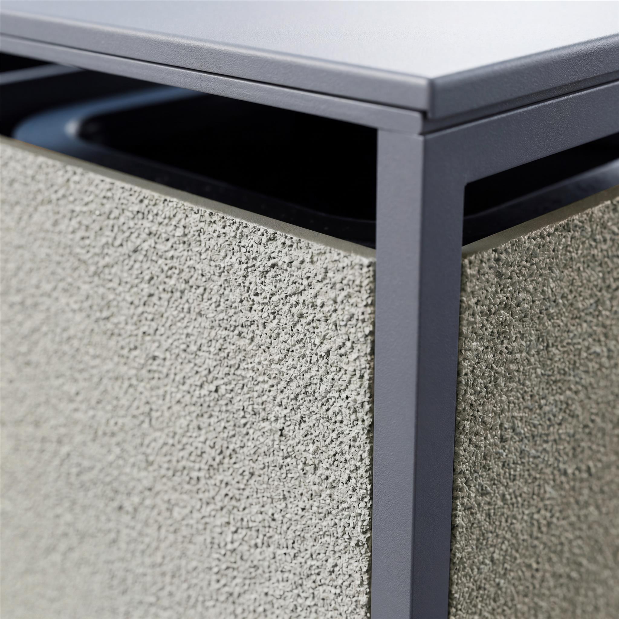 Metzler Mülltonnenbox mit Rauputz| 3er | 240L | aus Stahl | Witterungsbeständig | Beige