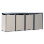 Metzler Mülltonnenbox mit Rauputz | 4er | 240L | aus Stahl | Witterungsbeständig | Beige