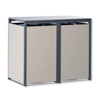 Metzler Mülltonnenbox mit Rauputz | 2er | 240L | aus Stahl | Witterungsbeständig | Beige