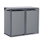 Metzler Mülltonnenbox mit Rauputz| 2er | 240L | aus Stahl | Witterungsbeständig | Grau