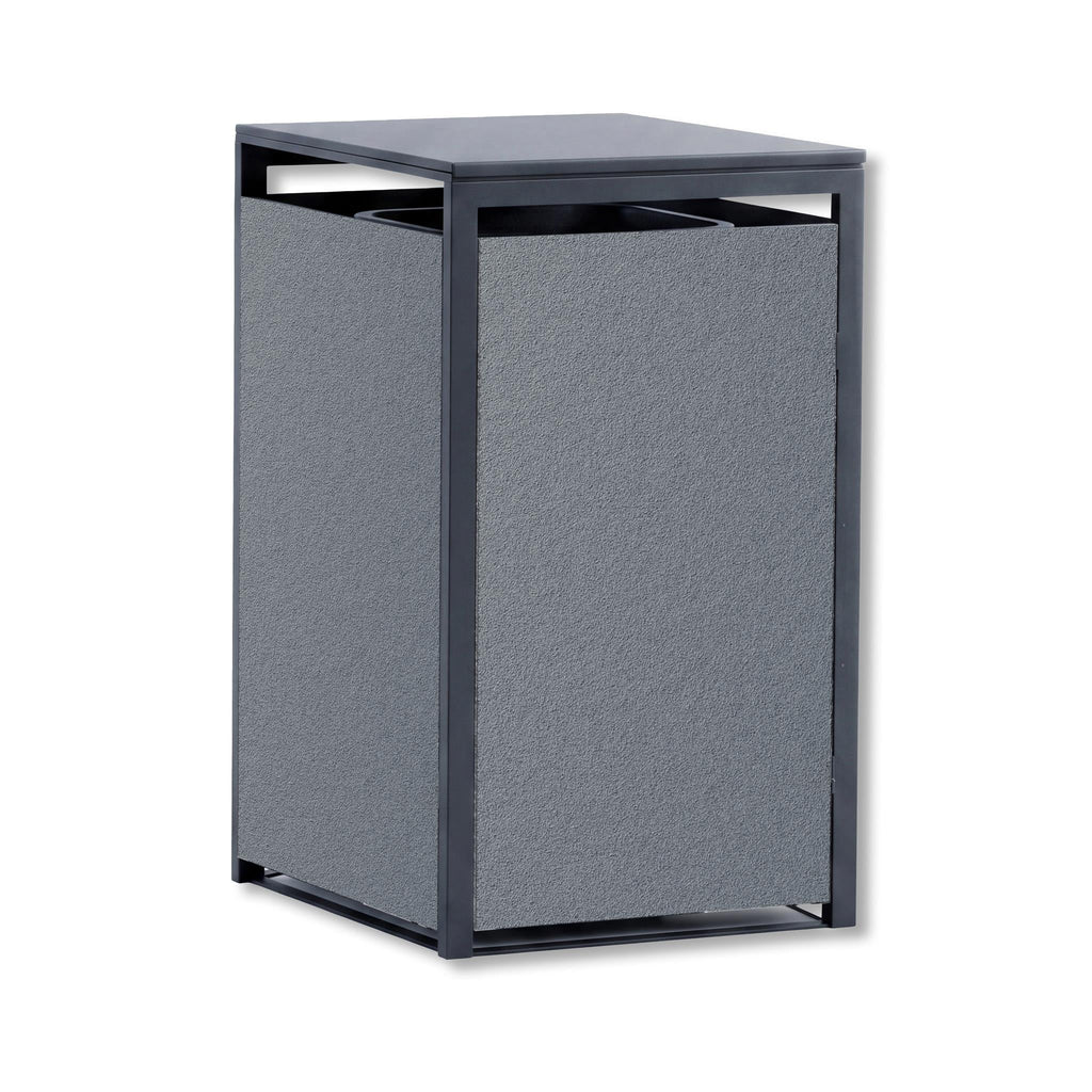 Metzler Mülltonnenbox mit Rauputz | 1er | 240L | aus Stahl | Witterungsbeständig | Grau