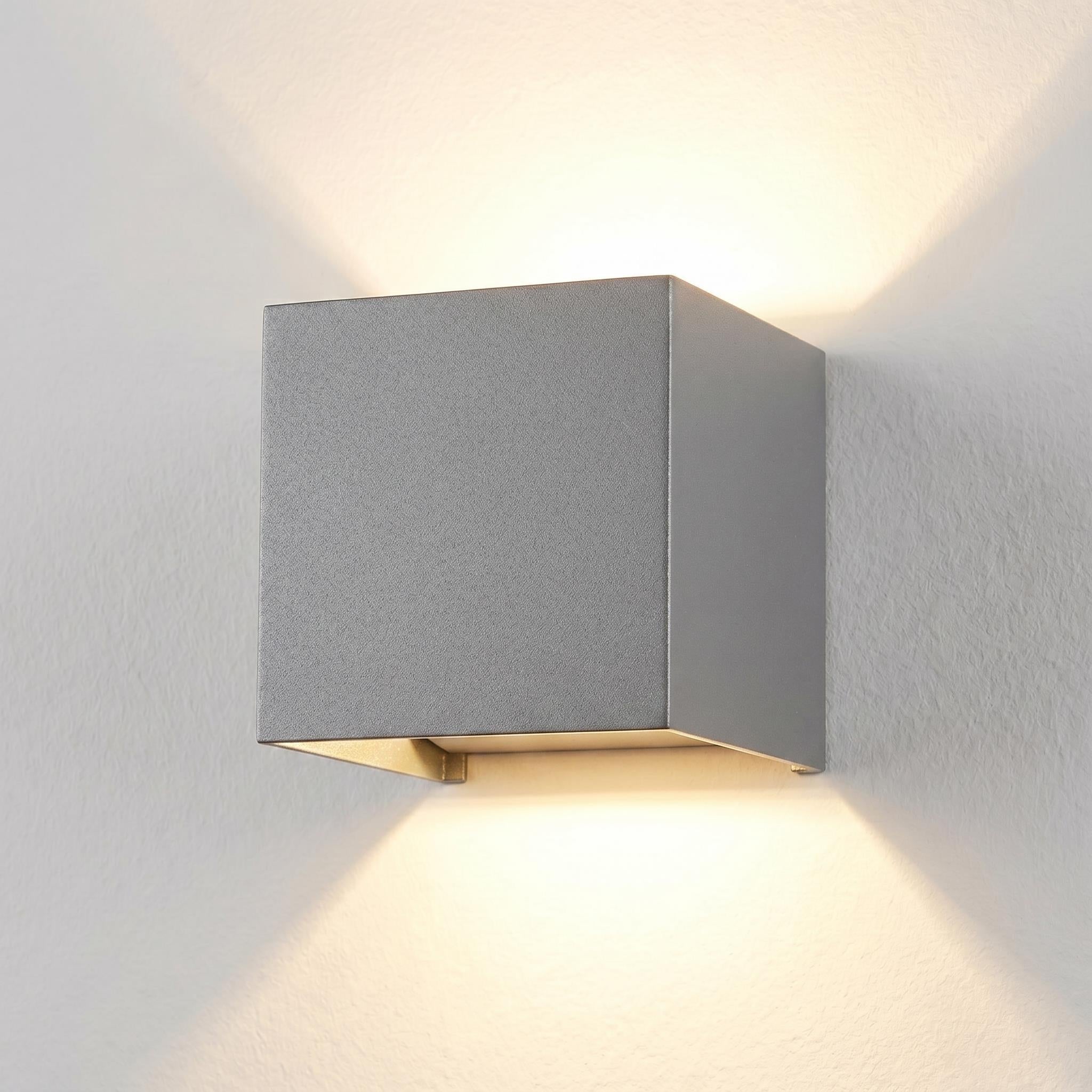 Metzler LED Wandleuchte Up-Down | IP65 | Lichtkegel einstellbar | 9W | warmweiß 3000K | austauschbares G9 Leuchtmittel | Cube