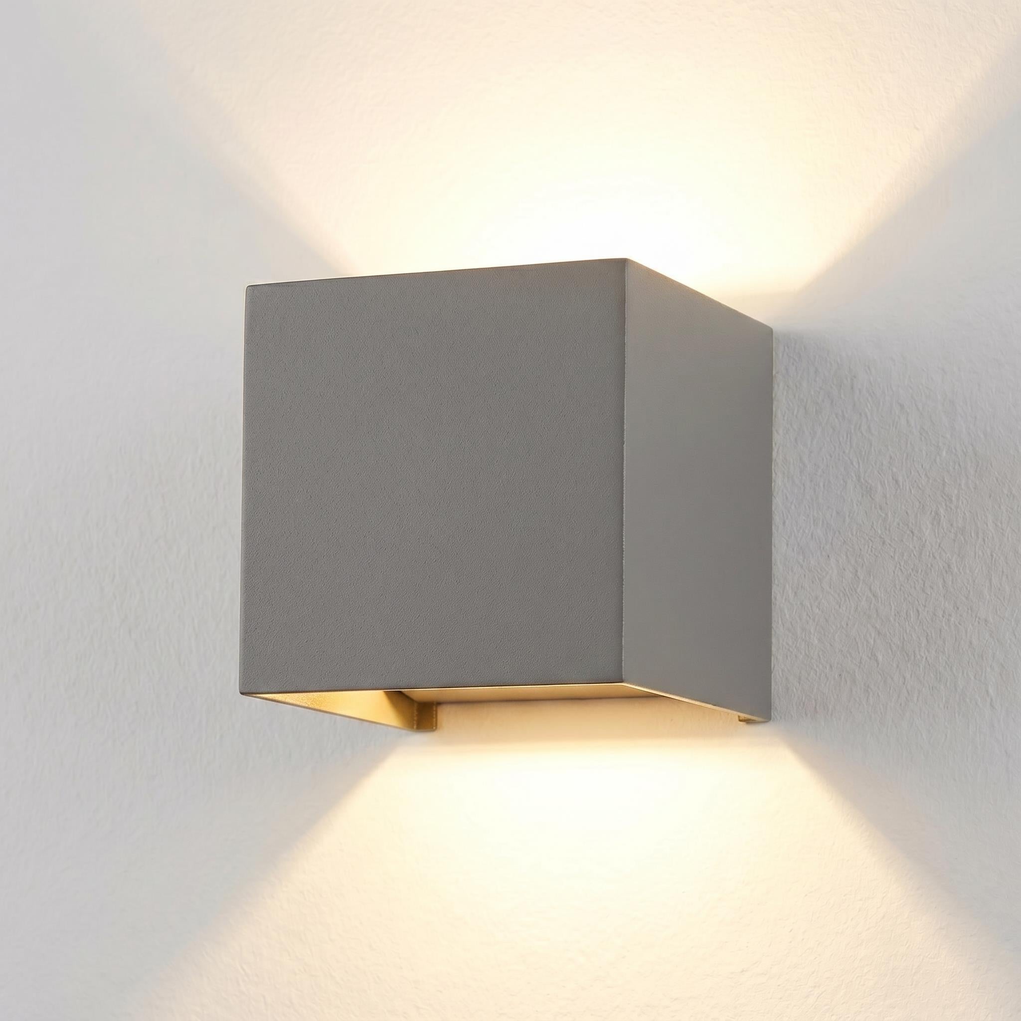 Metzler LED Wandleuchte Up-Down | IP65 | Lichtkegel einstellbar | 9W | warmweiß 3000K | austauschbares G9 Leuchtmittel | Cube