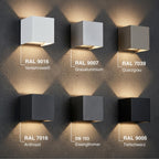Metzler LED Wandleuchte Up-Down | IP65 | Lichtkegel einstellbar | 9W | warmweiß 3000K | austauschbares G9 Leuchtmittel | Cube