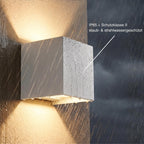 Metzler LED Wandleuchte Up-Down | IP65 | Lichtkegel einstellbar | 9W | warmweiß 3000K | austauschbares G9 Leuchtmittel | Cube