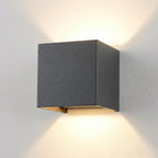 Metzler LED Wandleuchte Up-Down | IP65 | Lichtkegel einstellbar | 9W | warmweiß 3000K | austauschbares G9 Leuchtmittel | Cube