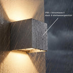 Metzler LED Wandleuchte Up-Down | IP65 | Lichtkegel einstellbar | 9W | warmweiß 3000K | austauschbares G9 Leuchtmittel | Cube