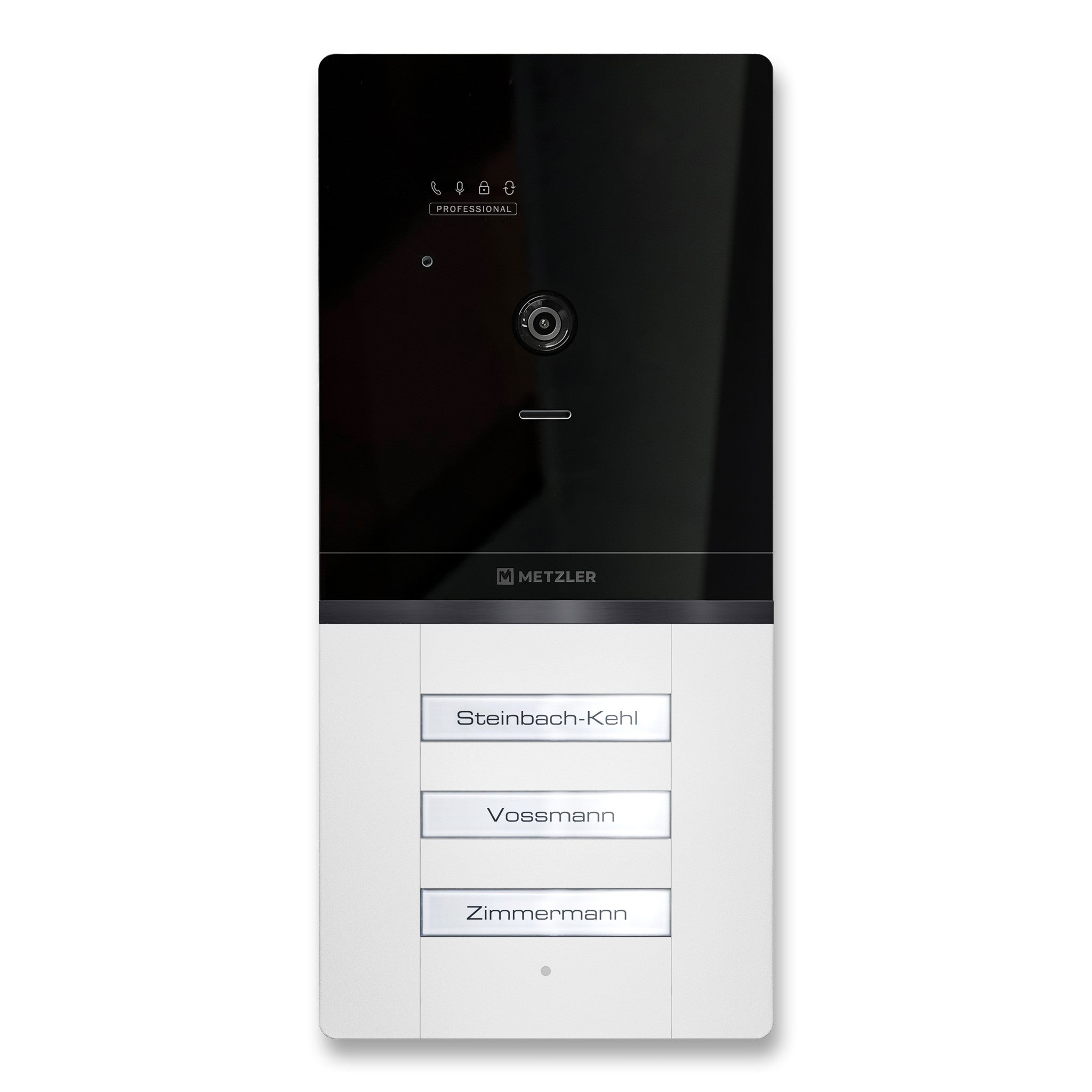 Metzler XDM10 PRO Video-Türsprechanlage mit austauschbarem Namensschild | 2-Draht-BUS | 3 Klingeltaster | Maxior