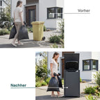Metzler Mülltonnenbox | Freihändige Bedienung per Fußpedal | 1er | 240l | Stahl pulverbeschichtet | RAL 7016 Anthrazit