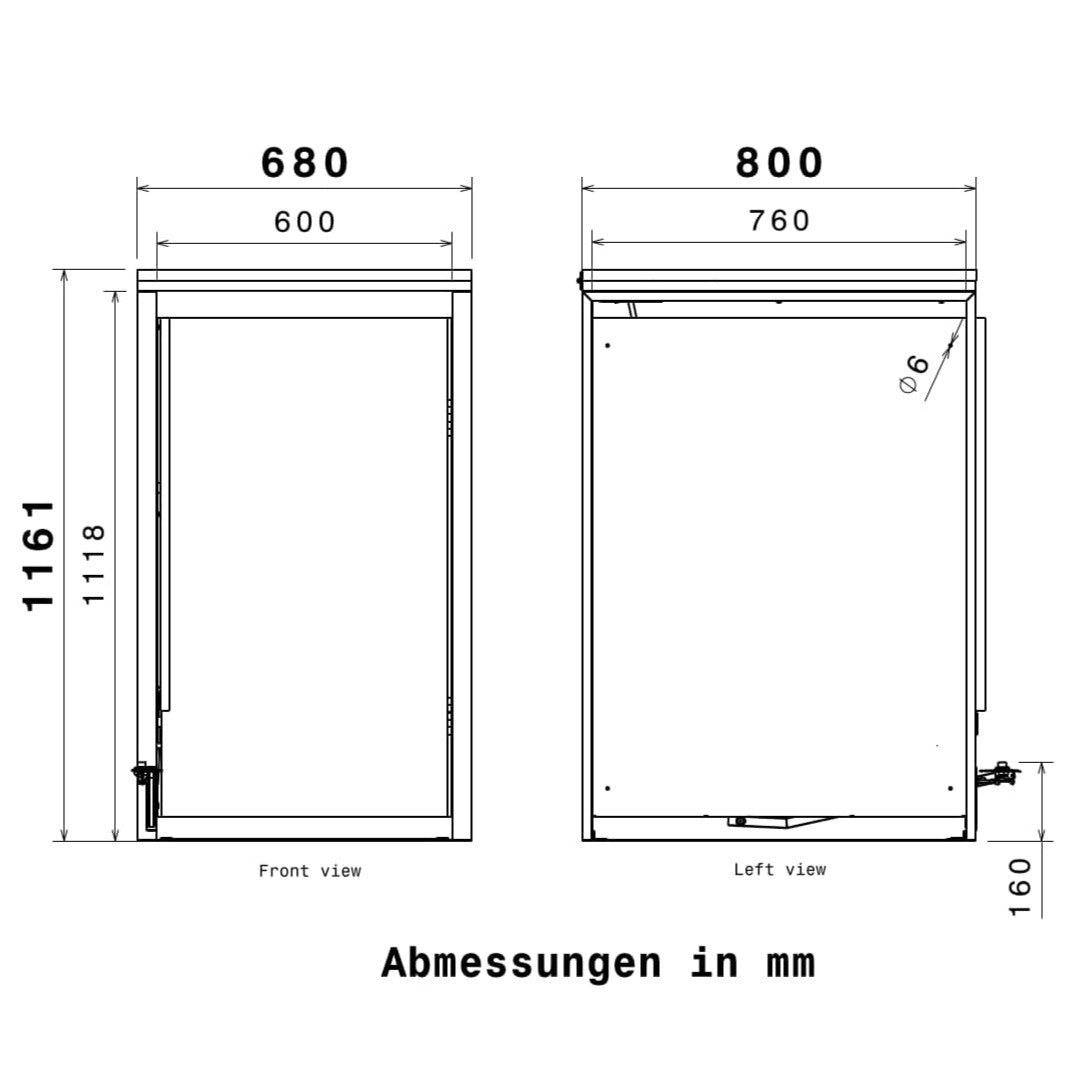 Metzler Mülltonnenbox | Freihändige Bedienung per Fußpedal | 1er | 240l | Stahl pulverbeschichtet | RAL 7016 Anthrazit